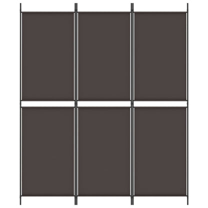 Divisorio a 3 Pannelli Marrone 150x180 cm in Tessuto