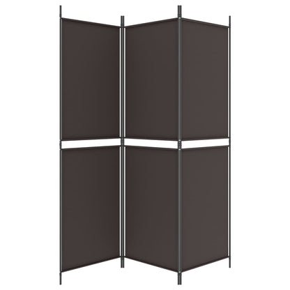 Divisorio a 3 Pannelli Marrone 150x180 cm in Tessuto