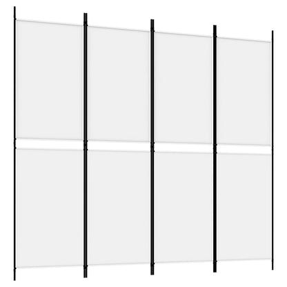 Divisorio a 4 Pannelli Bianco 200x180 cm Tessuto