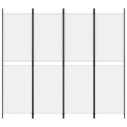 Divisorio a 4 Pannelli Bianco 200x180 cm Tessuto