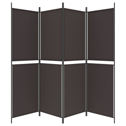 Divisorio a 4 Pannelli Marrone 200x180 cm in Tessuto