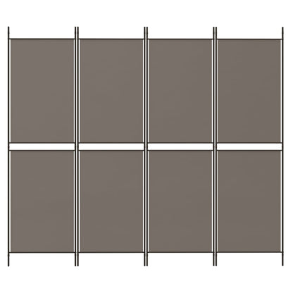 Divisorio a 4 Pannelli Antracite 200x180 cm Tessuto