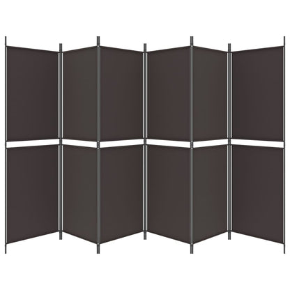 Divisorio a 6 Pannelli Marrone 300 x 180 cm in Tessuto