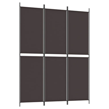 Divisorio a 3 Pannelli Marrone 150x200 cm in Tessuto
