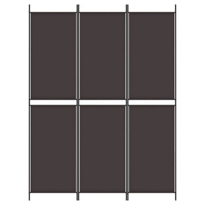 Divisorio a 3 Pannelli Marrone 150x200 cm in Tessuto