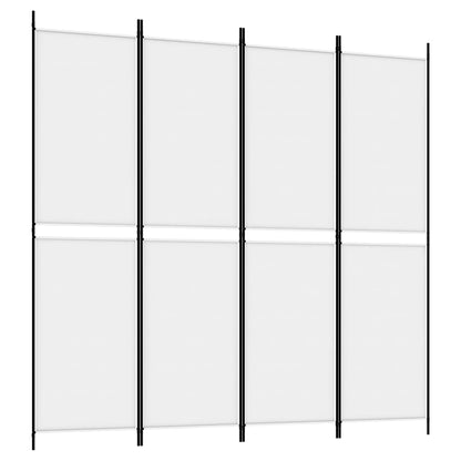 Divisorio a 4 Pannelli Bianco 200x200 cm Tessuto