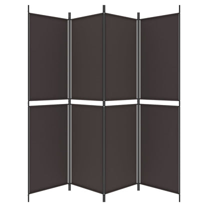 Divisorio a 4 Pannelli Marrone 200x200 cm in Tessuto