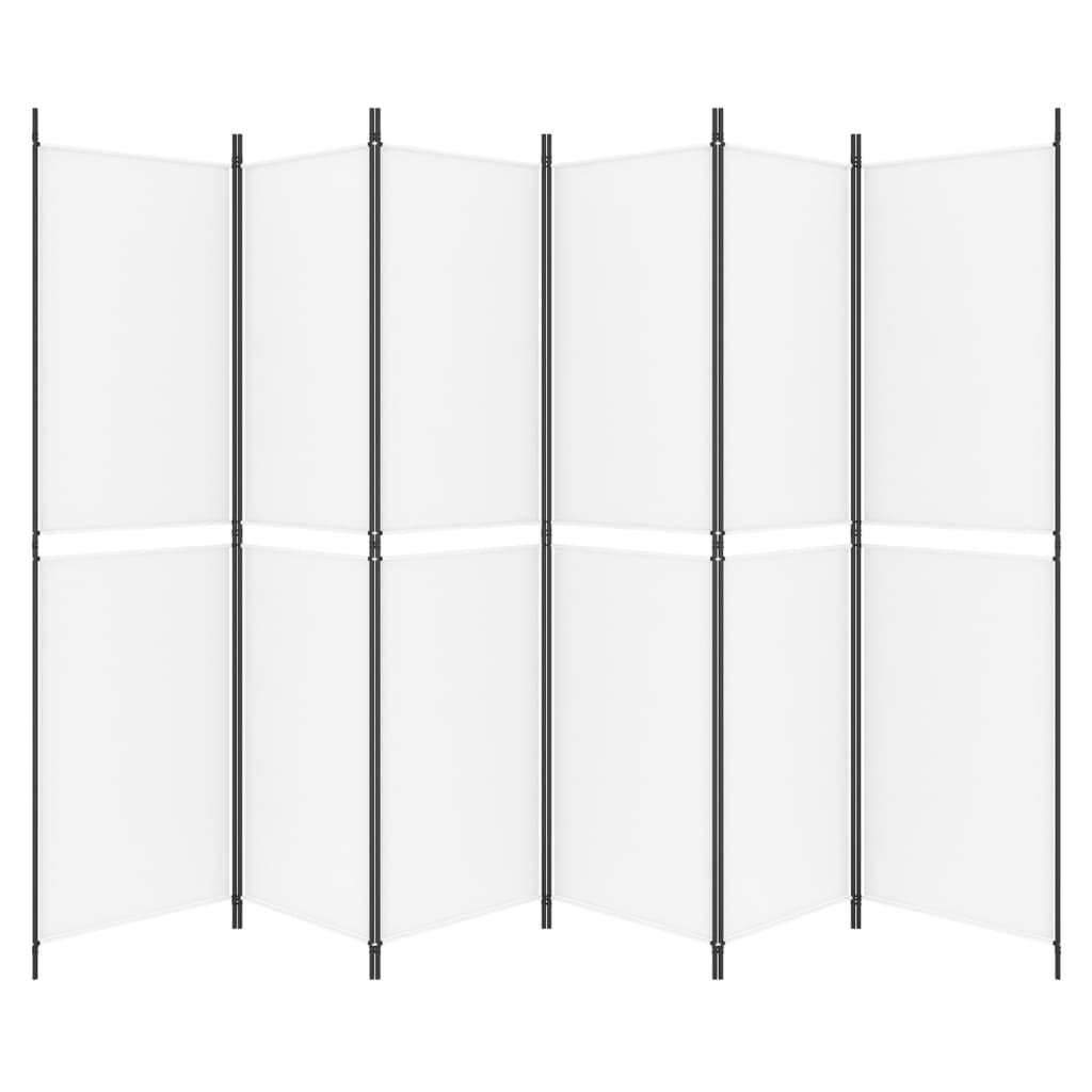 Divisorio a 4 Pannelli Bianco 300x200 cm Tessuto