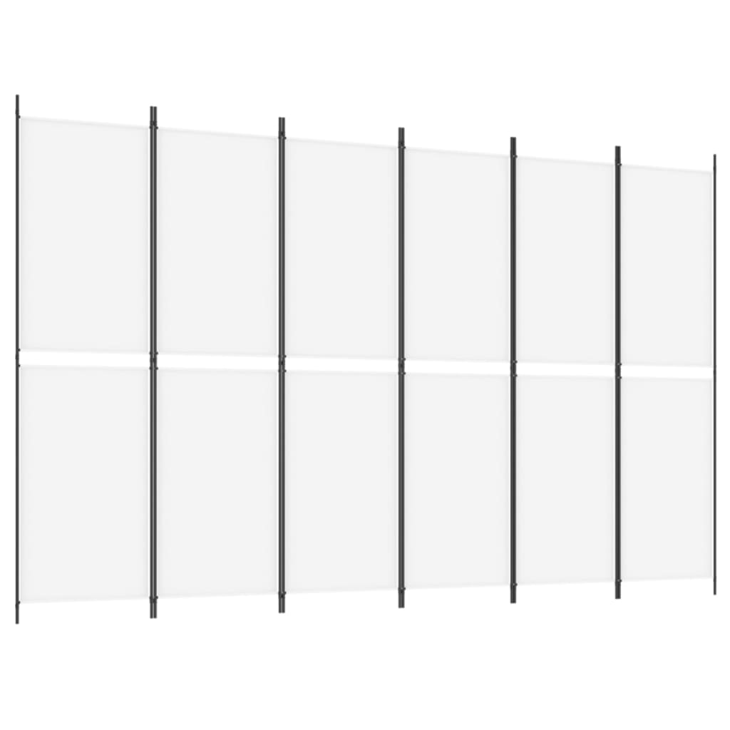 Divisorio a 4 Pannelli Bianco 300x200 cm Tessuto