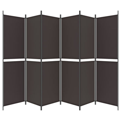 Divisorio a 6 Pannelli Marrone 300x200 cm in Tessuto