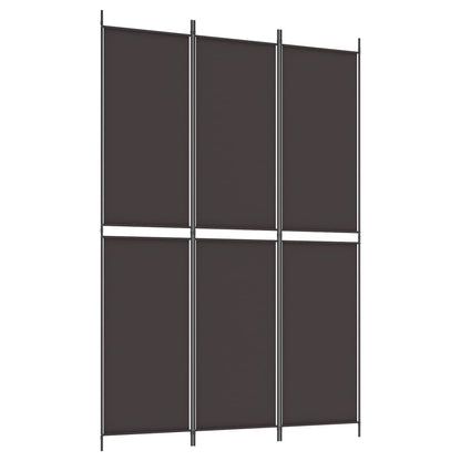 Divisorio a 3 Pannelli Marrone 150x220 cm in Tessuto