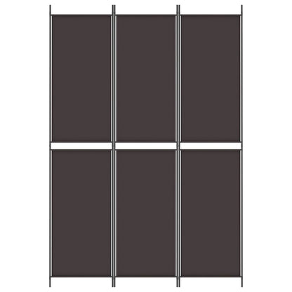 Divisorio a 3 Pannelli Marrone 150x220 cm in Tessuto