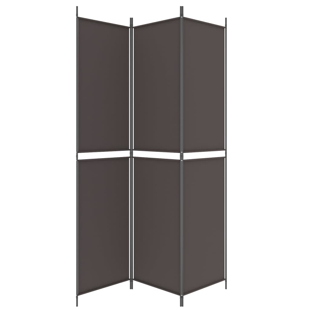 Divisorio a 3 Pannelli Marrone 150x220 cm in Tessuto
