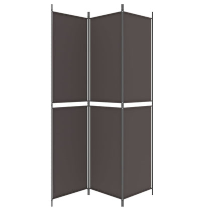 Divisorio a 3 Pannelli Marrone 150x220 cm in Tessuto