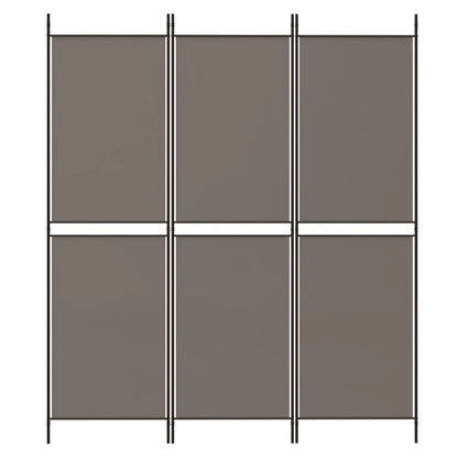 Divisorio a 3 Pannelli Antracite 150x220 cm in Tessuto