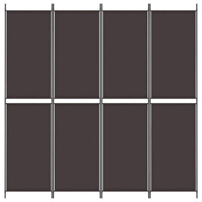 Divisorio a 4 Pannelli Marrone 200x220 cm in Tessuto