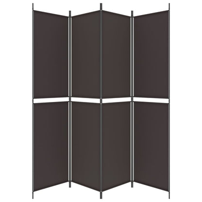 Divisorio a 4 Pannelli Marrone 200x220 cm in Tessuto
