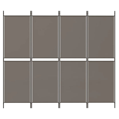 Divisorio a 4 Pannelli Antracite 200x220 cm Tessuto