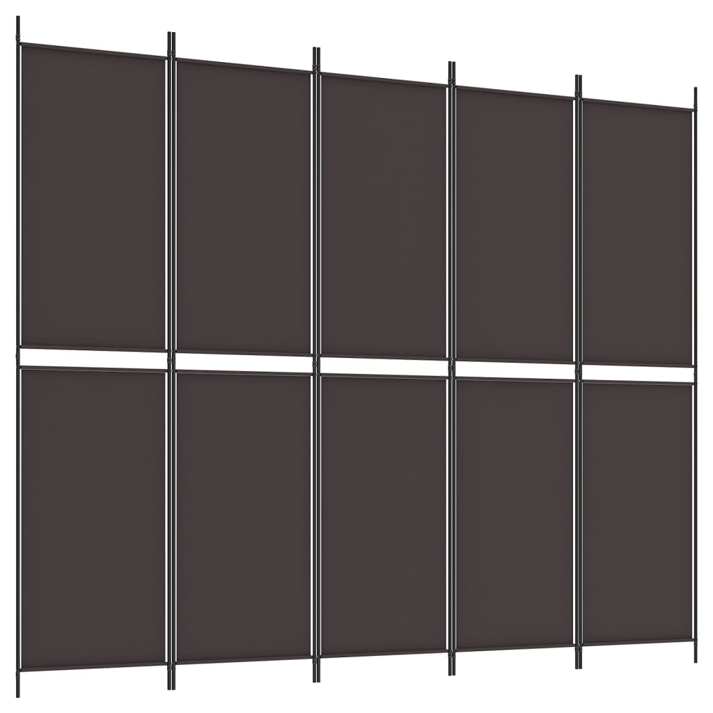 Divisorio a 6 Pannelli Marrone 300x220 cm in Tessuto
