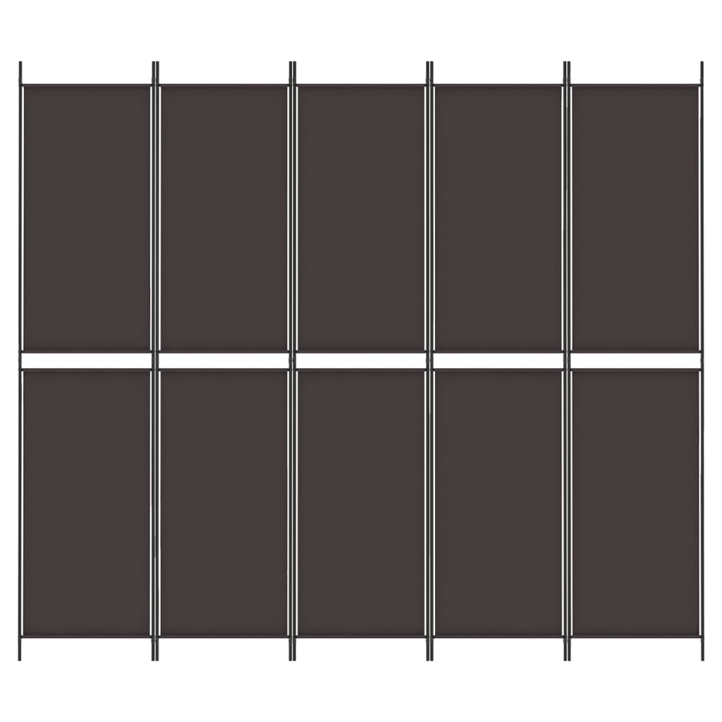 Divisorio a 6 Pannelli Marrone 300x220 cm in Tessuto