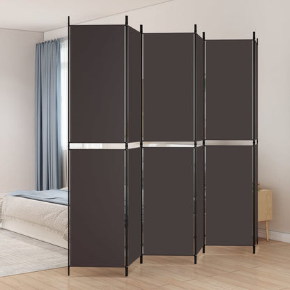 Divisorio a 6 Pannelli Marrone 300x220 cm in Tessuto