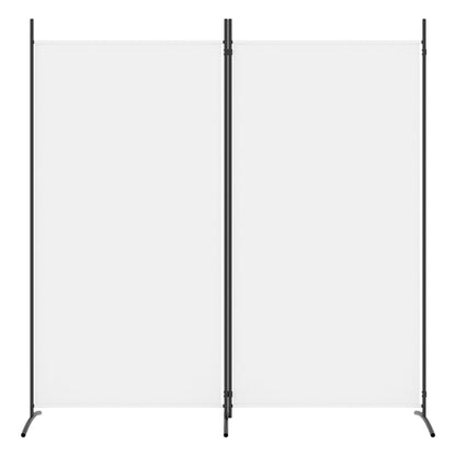 Divisorio a 2 Pannelli Bianco 175x180 cm Tessuto