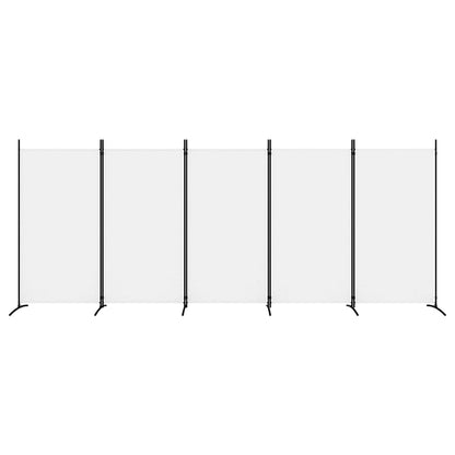 Divisorio a 5 Pannelli Bianco 433x180 cm Tessuto