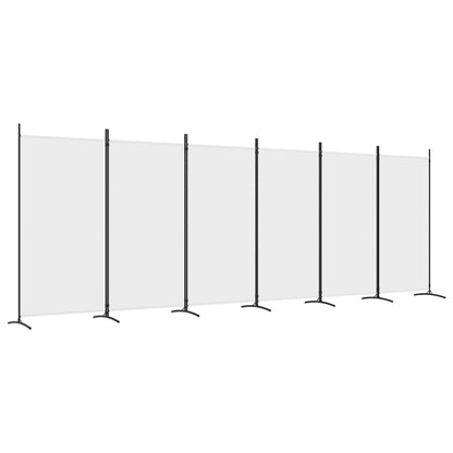 Divisorio a 6 Pannelli Bianco 520x180 cm Tessuto