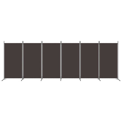 Divisorio a 6 Pannelli Marrone 520x180 cm in Tessuto