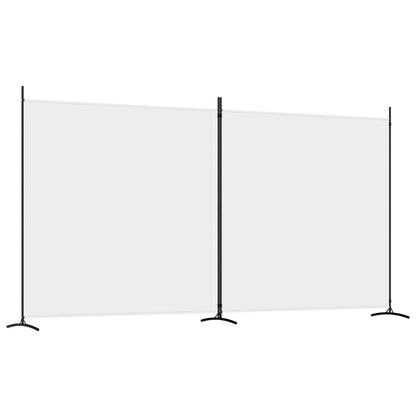 Divisorio a 2 Pannelli Bianco 348x180 cm Tessuto