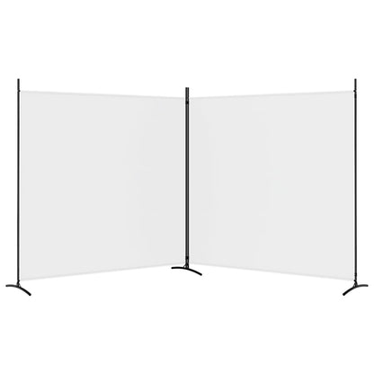 Divisorio a 2 Pannelli Bianco 348x180 cm Tessuto
