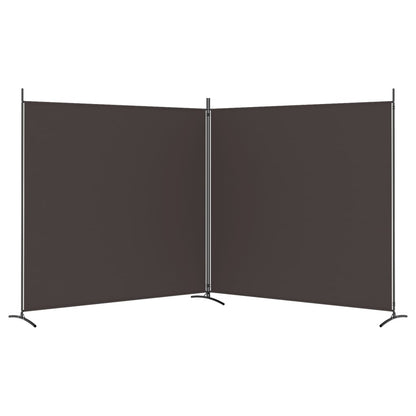 Divisorio a 2 Pannelli Marrone 348x180 cm in Tessuto