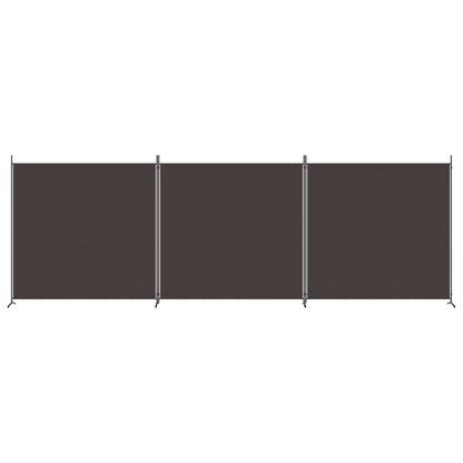 Divisorio a 3 Pannelli Marrone 525x180 cm in Tessuto