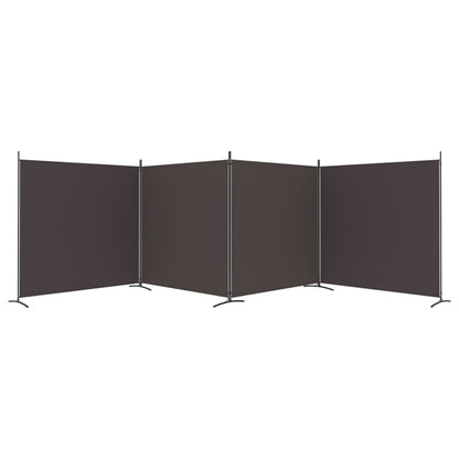 Divisorio a 4 Pannelli Marrone 698x180 cm in Tessuto
