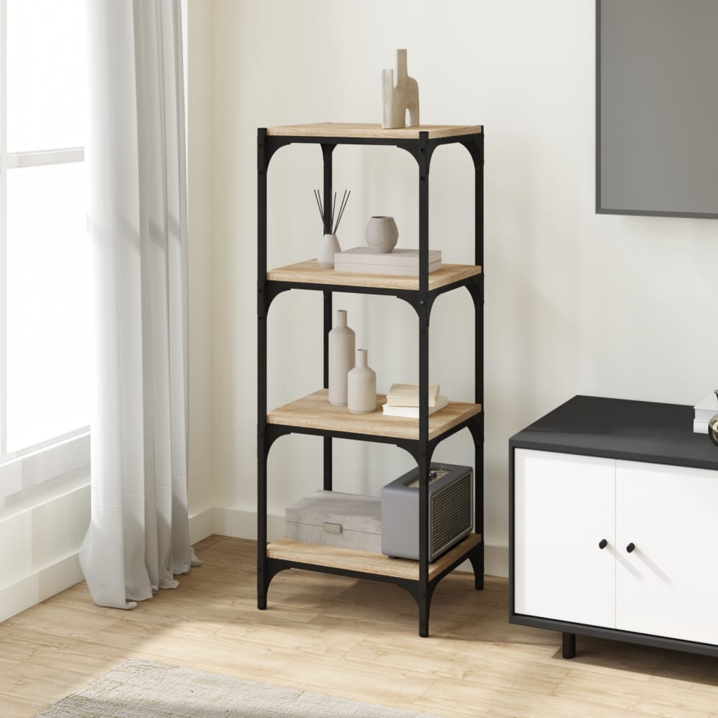 Libreria Rovere Sonoma 40x33x100 cm Legno Multistrato e Acciaio
