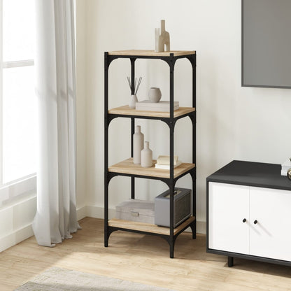 Libreria Rovere Sonoma 40x33x100 cm Legno Multistrato e Acciaio