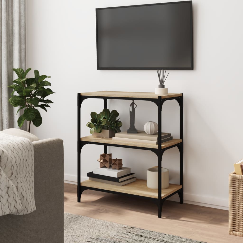 Libreria Rovere Sonoma 60x33x70,5cm Legno Multistrato e Acciaio