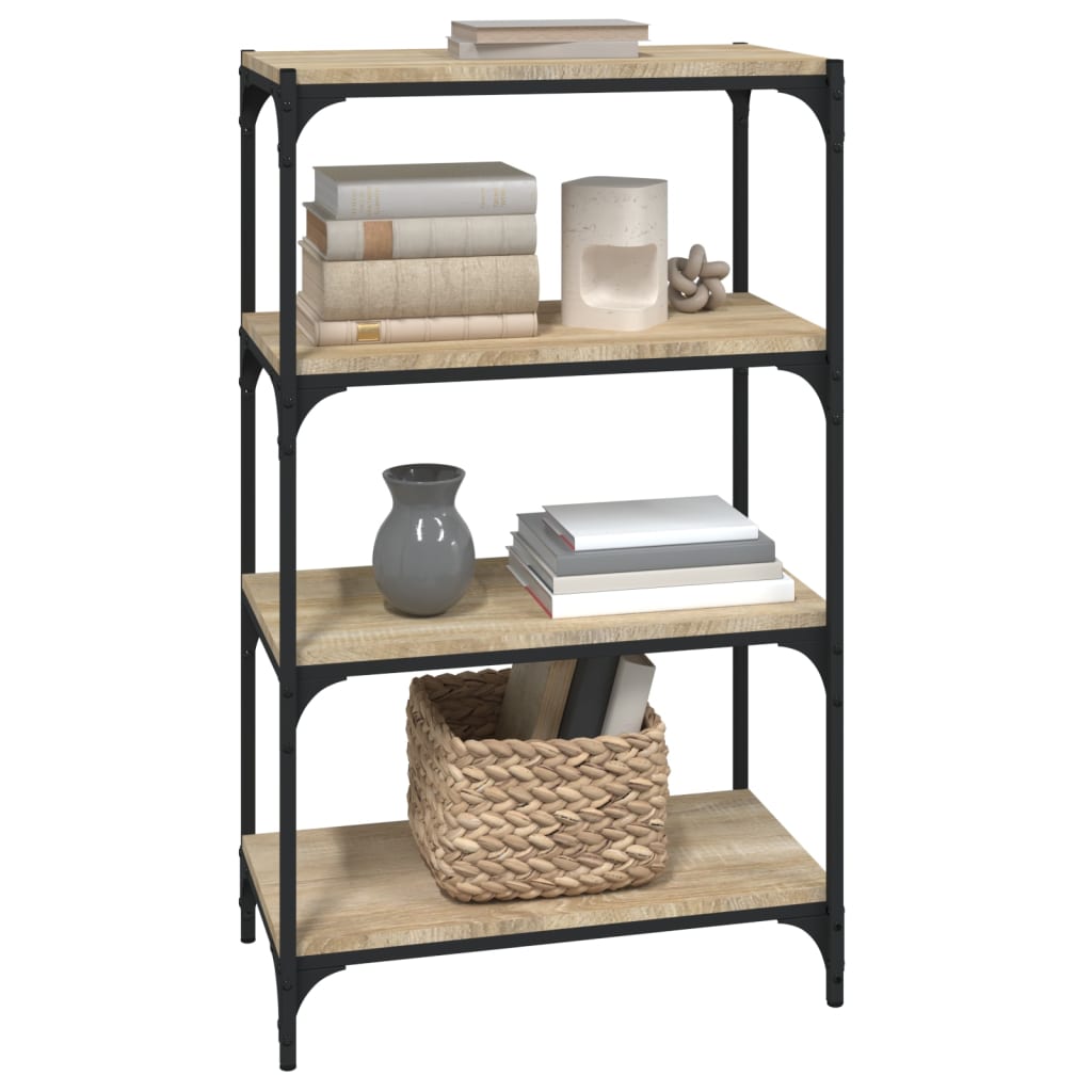 Libreria Rovere Sonoma 60x33x100 cm Legno Multistrato e Acciaio