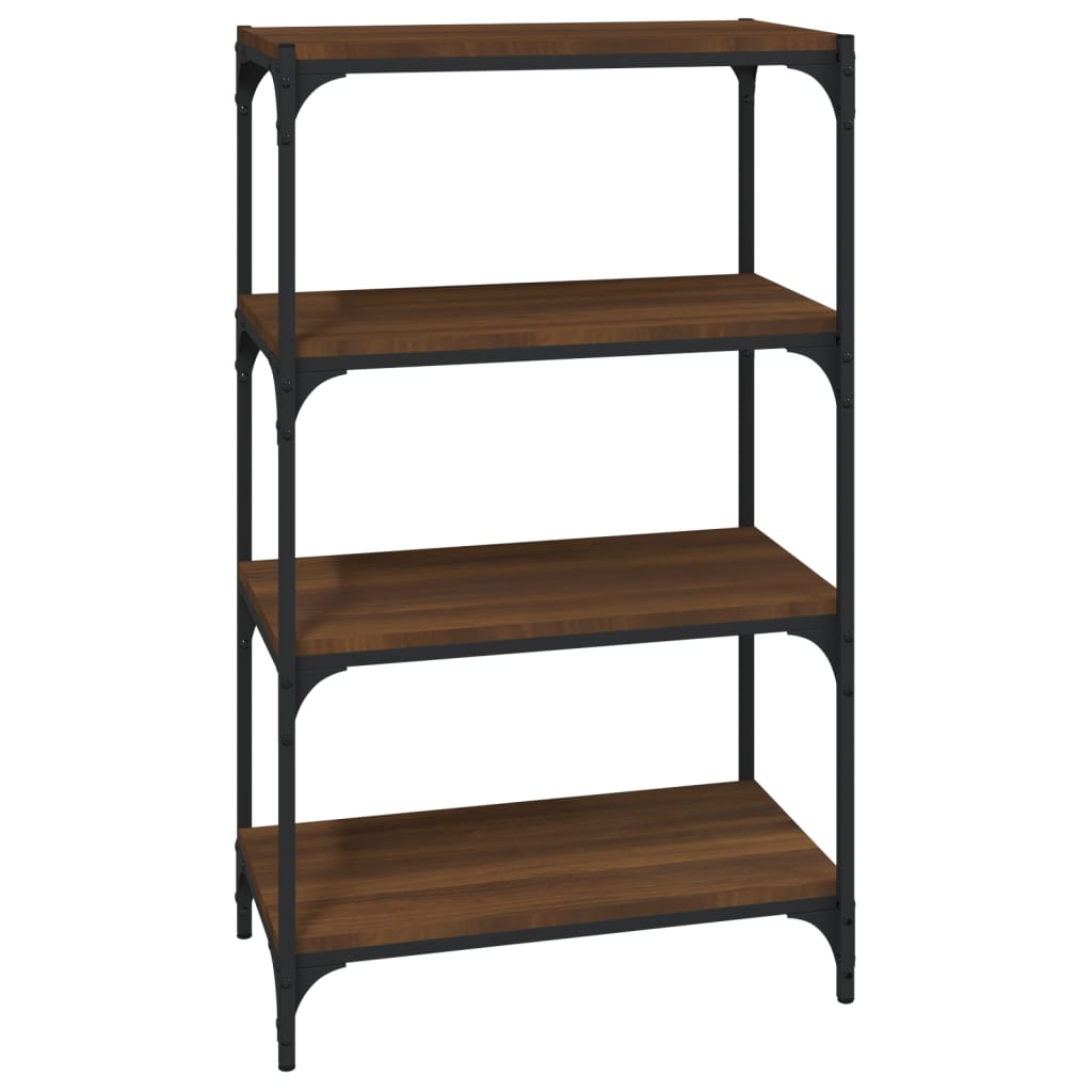 Libreria rovere marrone 60x33x100cm Legno Multistrato e Acciaio