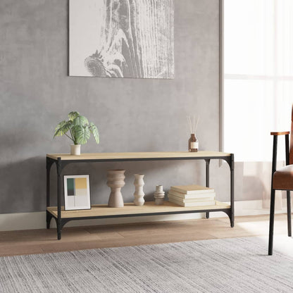 Mobile TV Rovere Sonoma 100x33x41cm Legno Multistrato e Acciaio