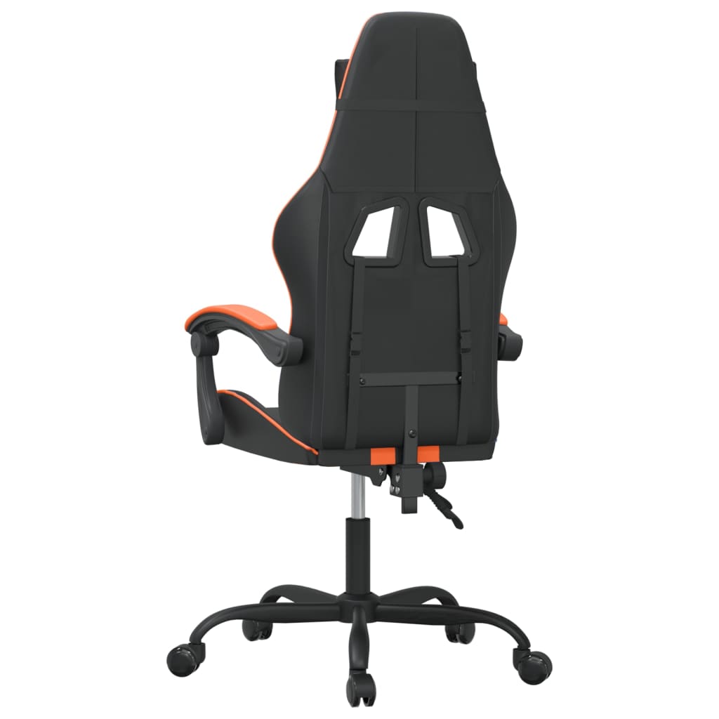 Sedia da Gaming Girevole Nero e Arancione in Similpelle