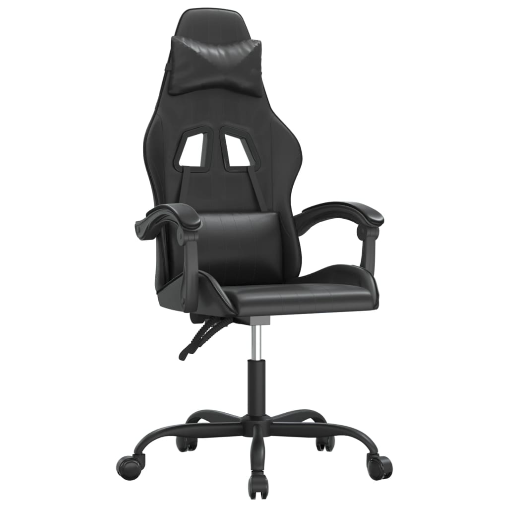 Sedia da Gaming Girevole Nera in Similpelle