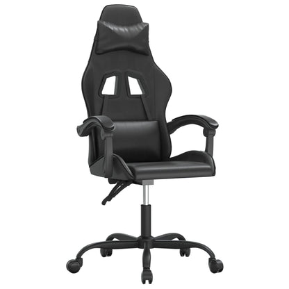 Sedia da Gaming Girevole Nera in Similpelle