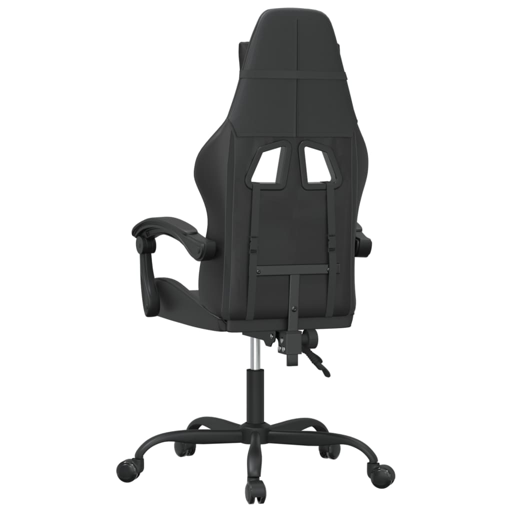 Sedia da Gaming Girevole Nera in Similpelle