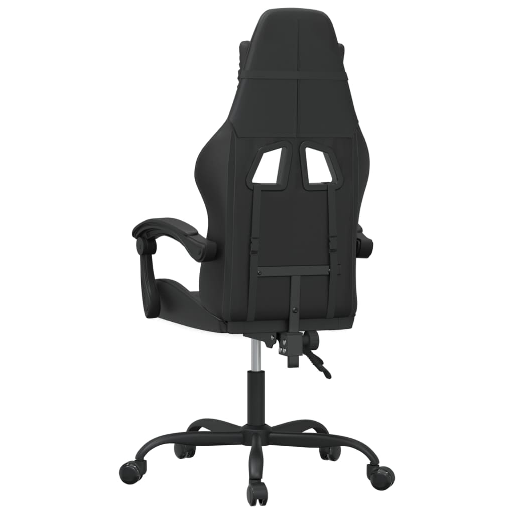 Sedia da Gaming Girevole Nera in Similpelle