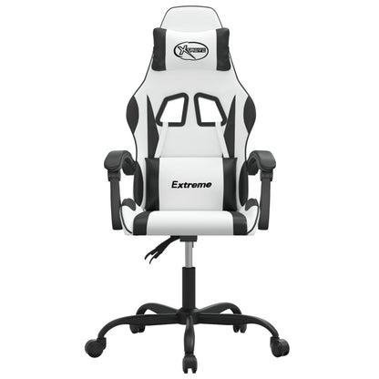 Sedia da Gaming Girevole Bianco e Nero in Similpelle