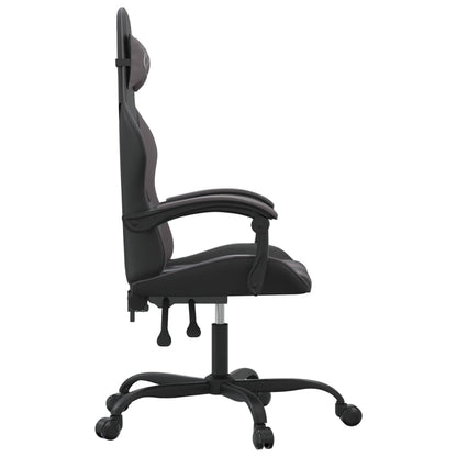 Sedia da Gaming Girevole Nera e Grigia in Similpelle