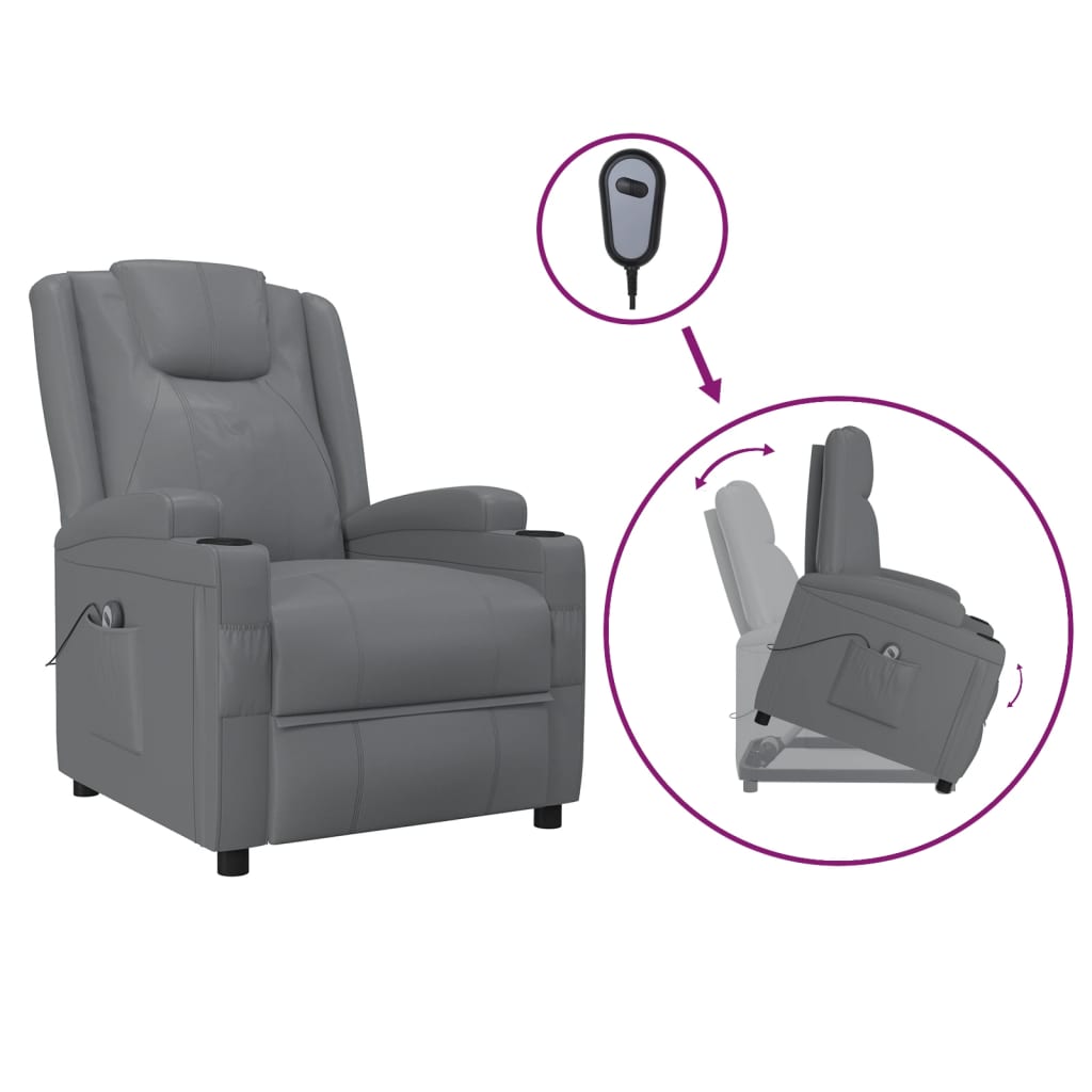Poltrona Alzapersona grigio in Similpelle