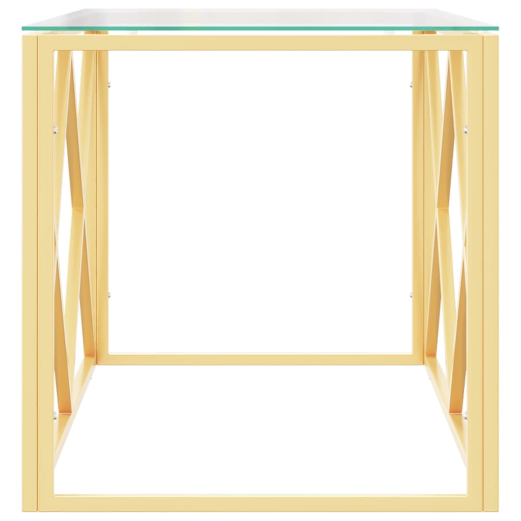Tavolino da Salotto 110x45x45 cm in Acciaio Inox e Vetro
