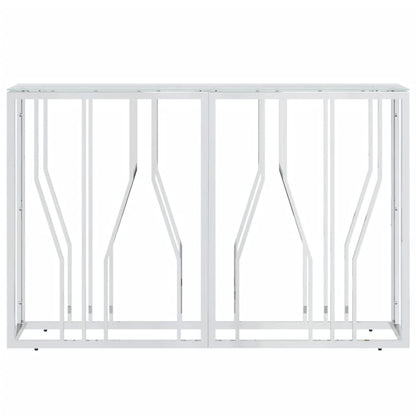 Tavolino Consolle 110x30x70 cm in Acciaio Inox e Vetro
